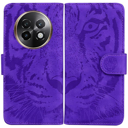 For Realme 13+ 5G / 13 Pro 5G (China) Case Tiger Imprint Leather Wallet Phone Cover - Purple