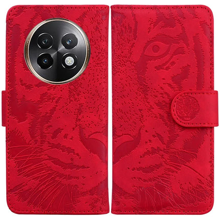 For Realme 13+ 5G / 13 Pro 5G (China) Case Tiger Imprint Leather Wallet Phone Cover - Red