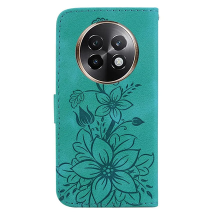 For Realme 13+ 5G Case Lily Flower Imprint Leather Phone Cover with Stand