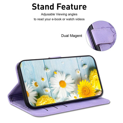 For Realme 13+ 5G Case Lily Flower Imprint Leather Phone Cover with Stand