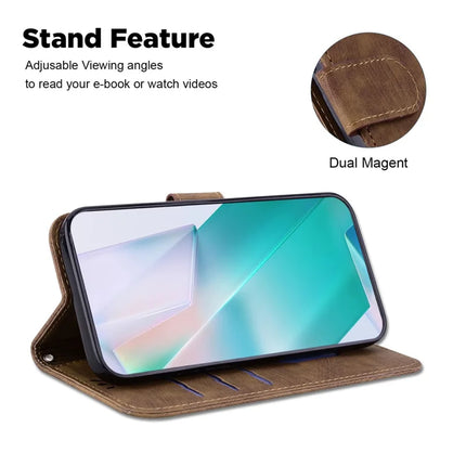 For Realme 13+ 5G Wallet Case Tiger Imprint Leather Shockproof Phone Cover