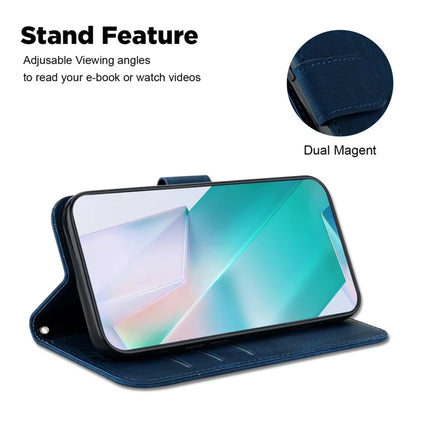For Realme 13+ 5G Wallet Case Tiger Imprint Leather Shockproof Phone Cover