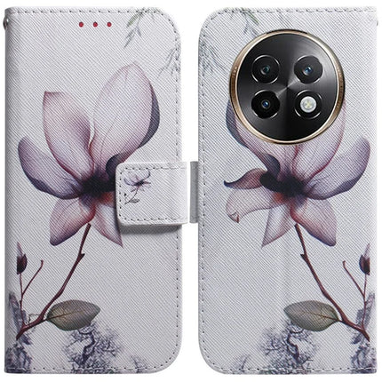 For Realme 13+ 5G / 13 Pro 5G (China) Wallet Case Pattern Print Leather Phone Cover - Pink Flower