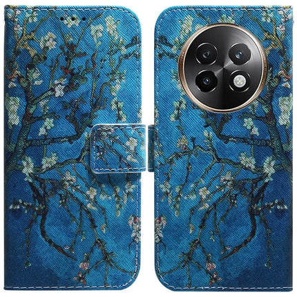 For Realme 13+ 5G / 13 Pro 5G (China) Wallet Case Pattern Print Leather Phone Cover - Apricot Flowers