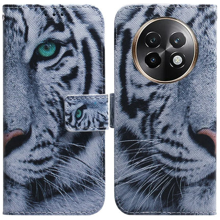 For Realme 13+ 5G / 13 Pro 5G (China) Wallet Case Pattern Print Leather Phone Cover - Tiger