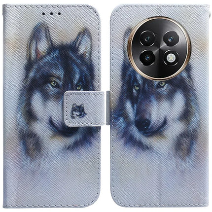 For Realme 13+ 5G / 13 Pro 5G (China) Wallet Case Pattern Print Leather Phone Cover - Wolf
