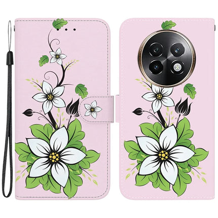 For Realme 13+ 5G Wallet Phone Case Anti-Drop Leather Flip Cover Pattern Printing - Lily