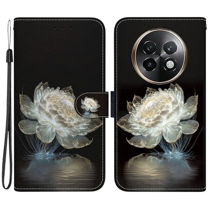 For Realme 13+ 5G Wallet Phone Case Anti-Drop Leather Flip Cover Pattern Printing - Crystal Peony