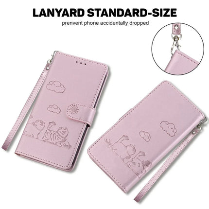 For Realme 13+ 5G Case RFID Blocking Kitten Pattern TPU+PU Leather Phone Cover