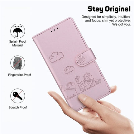 For Realme 13+ 5G Case RFID Blocking Kitten Pattern TPU+PU Leather Phone Cover