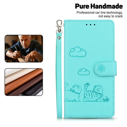 For Realme 13+ 5G Case RFID Blocking Kitten Pattern TPU+PU Leather Phone Cover