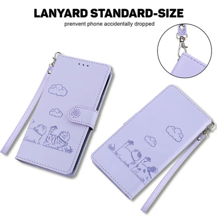 For Realme 13+ 5G Case RFID Blocking Kitten Pattern TPU+PU Leather Phone Cover