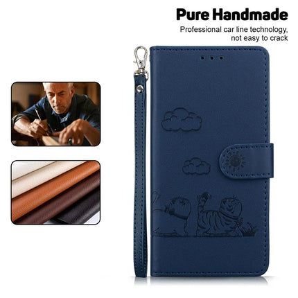 For Realme 13+ 5G Case RFID Blocking Kitten Pattern TPU+PU Leather Phone Cover