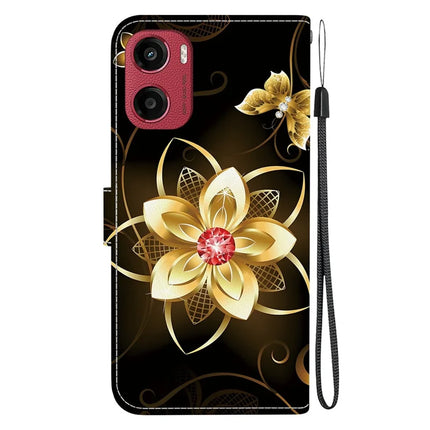For Motorola Moto G05 4G  /  E15 4G Case Pattern Printing Anti-Drop Leather Flip Wallet Phone Cover with Lanyard