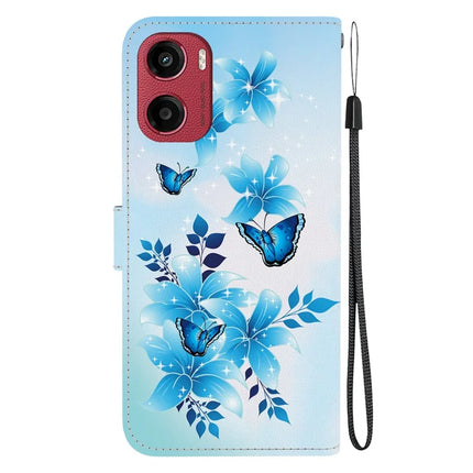 For Motorola Moto G05 4G  /  E15 4G Case Pattern Printing Anti-Drop Leather Flip Wallet Phone Cover with Lanyard