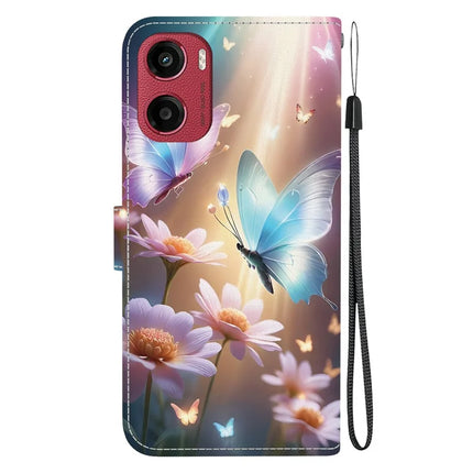 For Motorola Moto G05 4G  /  E15 4G Case Pattern Printing Anti-Drop Leather Flip Wallet Phone Cover with Lanyard