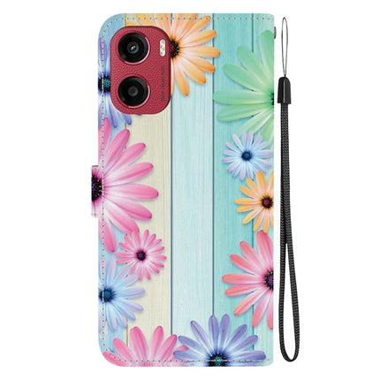 For Motorola Moto G05 4G  /  E15 4G Case Pattern Printing Anti-Drop Leather Flip Wallet Phone Cover with Lanyard
