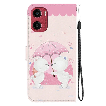 For Motorola Moto G05 4G  /  E15 4G Case Pattern Printing Anti-Drop Leather Flip Wallet Phone Cover with Lanyard