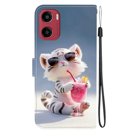 For Motorola Moto G05 4G  /  E15 4G Case Pattern Printing Anti-Drop Leather Flip Wallet Phone Cover with Lanyard