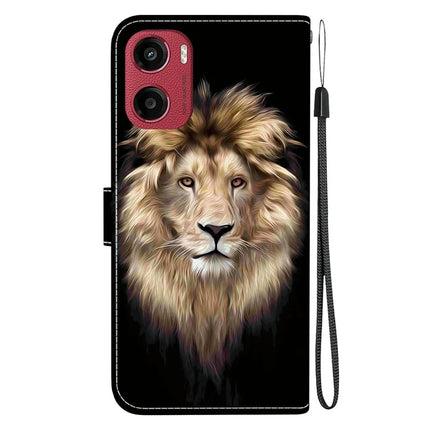 For Motorola Moto G05 4G  /  E15 4G Case Pattern Printing Anti-Drop Leather Flip Wallet Phone Cover with Lanyard