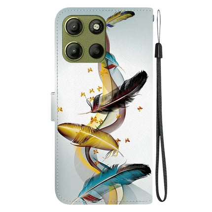 For Motorola Moto G15 4G Case Pattern Printing Anti Drop Leather Flip Wallet Phone Cover with Lanyard