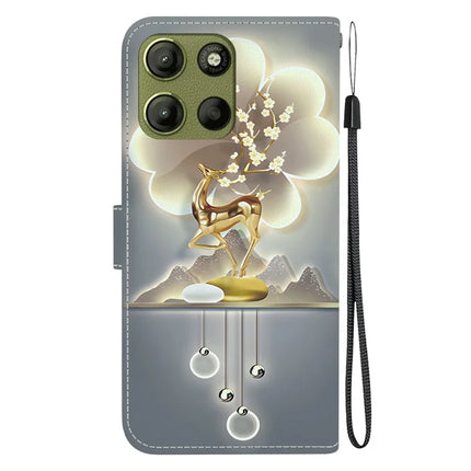 For Motorola Moto G15 4G Case Pattern Printing Anti Drop Leather Flip Wallet Phone Cover with Lanyard