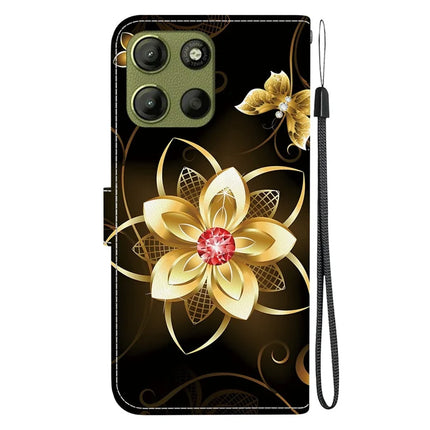 For Motorola Moto G15 4G Case Pattern Printing Anti Drop Leather Flip Wallet Phone Cover with Lanyard