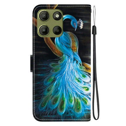 For Motorola Moto G15 4G Case Pattern Printing Anti Drop Leather Flip Wallet Phone Cover with Lanyard