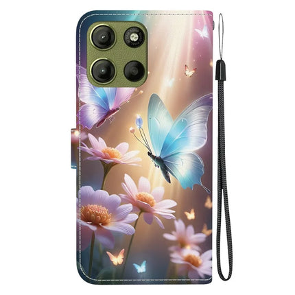 For Motorola Moto G15 4G Case Pattern Printing Anti Drop Leather Flip Wallet Phone Cover with Lanyard