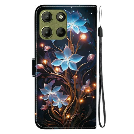 For Motorola Moto G15 4G Case Pattern Printing Anti Drop Leather Flip Wallet Phone Cover with Lanyard