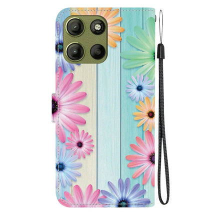 For Motorola Moto G15 4G Case Pattern Printing Anti Drop Leather Flip Wallet Phone Cover with Lanyard