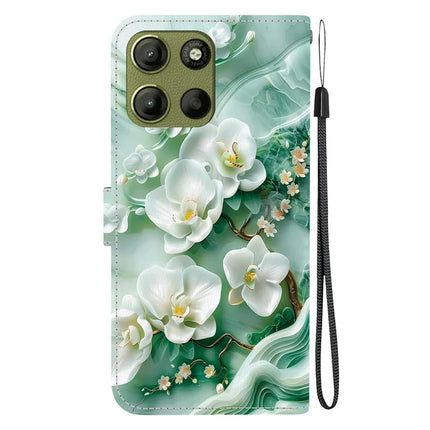 For Motorola Moto G15 4G Case Pattern Printing Anti Drop Leather Flip Wallet Phone Cover with Lanyard