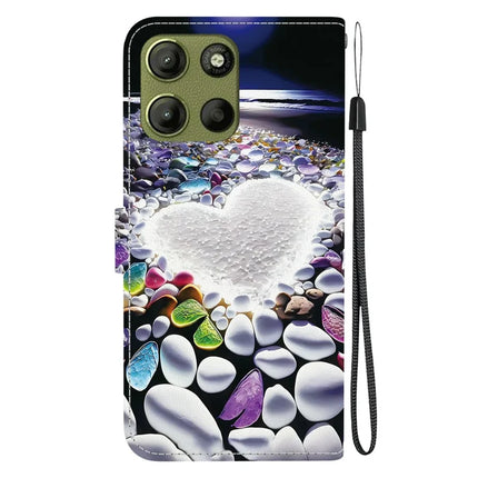 For Motorola Moto G15 4G Case Pattern Printing Anti Drop Leather Flip Wallet Phone Cover with Lanyard