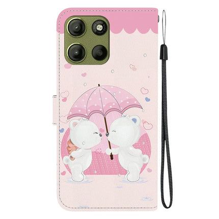 For Motorola Moto G15 4G Case Pattern Printing Anti Drop Leather Flip Wallet Phone Cover with Lanyard