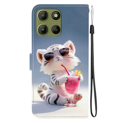 For Motorola Moto G15 4G Case Pattern Printing Anti Drop Leather Flip Wallet Phone Cover with Lanyard