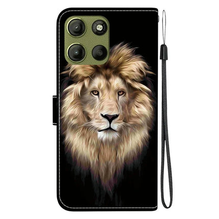 For Motorola Moto G15 4G Case Pattern Printing Anti Drop Leather Flip Wallet Phone Cover with Lanyard