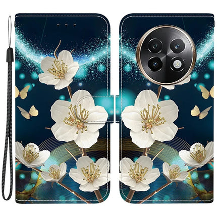 For Realme 13+ 5G Case Pattern Printing Anti-Drop Leather Flip Wallet Phone Cover with Lanyard - Magnolia