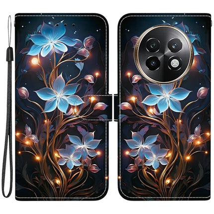 For Realme 13+ 5G Case Pattern Printing Anti-Drop Leather Flip Wallet Phone Cover with Lanyard - Small Lantern Flower