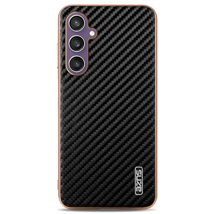 AZNS For Samsung Galaxy A05s 4G  /  M14 4G Case Electroplating Carbon Fiber Texture PU + TPU Phone Cover