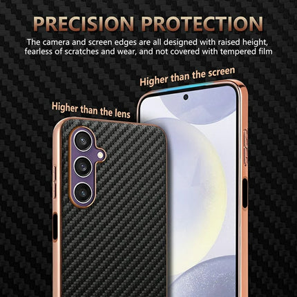 AZNS For Samsung Galaxy A05s 4G  /  M14 4G Case Electroplating Carbon Fiber Texture PU + TPU Phone Cover