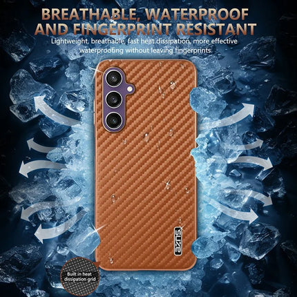 AZNS For Samsung Galaxy A05s 4G  /  M14 4G Case Electroplating Carbon Fiber Texture PU + TPU Phone Cover