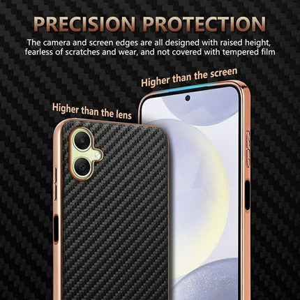 AZNS For Samsung Galaxy A06 Case Electroplating Carbon Fiber Texture PU + TPU Phone Cover