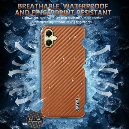 AZNS For Samsung Galaxy A06 Case Electroplating Carbon Fiber Texture PU + TPU Phone Cover