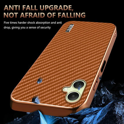 AZNS For Samsung Galaxy A06 Case Electroplating Carbon Fiber Texture PU + TPU Phone Cover