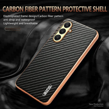 AZNS For Samsung Galaxy A26 5G Case Electroplating Carbon Fiber Texture PU + TPU Phone Cover