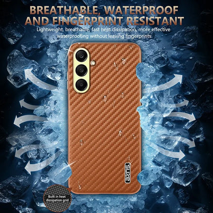 AZNS For Samsung Galaxy A26 5G Case Electroplating Carbon Fiber Texture PU + TPU Phone Cover