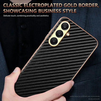 AZNS For Samsung Galaxy A26 5G Case Electroplating Carbon Fiber Texture PU + TPU Phone Cover