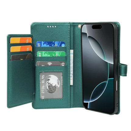 For iPhone 16 Pro Max Case with 9 Card Slots PU Leather Stand Phone Cover