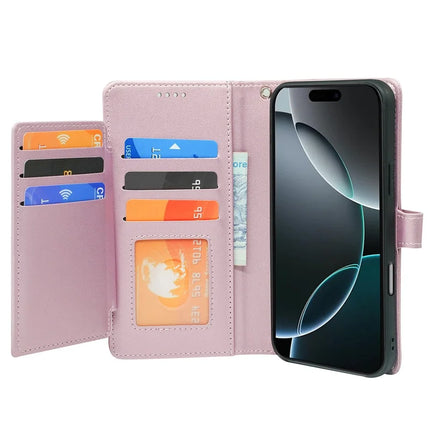 For iPhone 16 Pro Max Case with 9 Card Slots PU Leather Stand Phone Cover