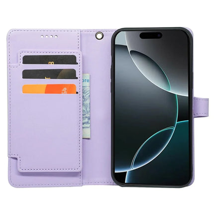 For iPhone 16 Pro Max Case with 9 Card Slots PU Leather Stand Phone Cover